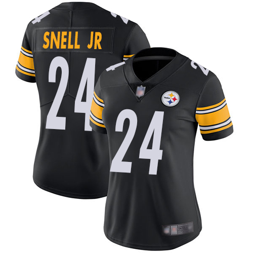 Women Pittsburgh Steelers Football #24 Limited Black Benny Snell Jr. Home Vapor Untouchable Nike NFL Jersey